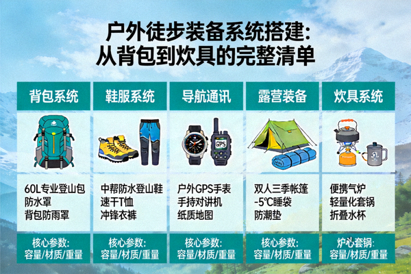 户外徒步装备系统搭建：从背包到炊具的完整清单